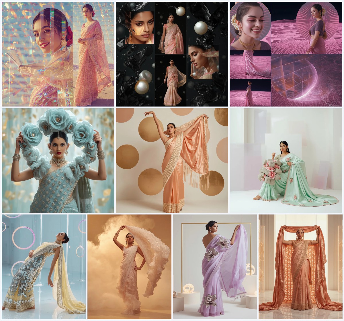 Best 10 Serene Child Saree AI Prompts for Forest Stream Contemplation | Trending purple saree prompt for gemini