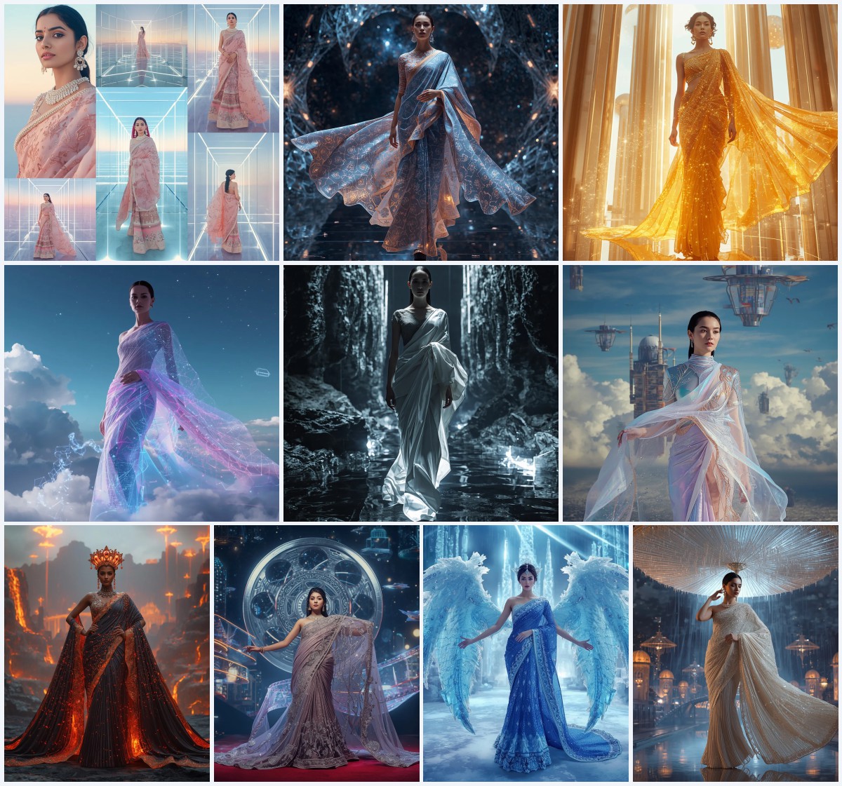 Bohemian Tie-Dye Saree AI Prompts for Festival Vibes | chatgpt photo editing prompts text