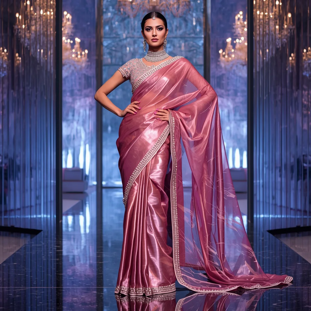 Supreme Celestial Aurora Saree – Ultimate Designer Saree with Masterpiece Pose and Cosmic Crystal Palace Background | prompt for gemini ai girl modern saree in english - Traditional Sambalpuri Ikkat Saree AI Prompts for Odisha Festivals AI Prompt